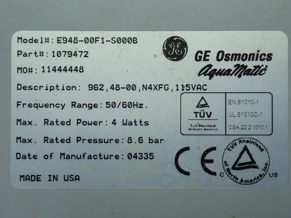 Ge Osmonics 6-port Stager Control - E948-00f1-s00b