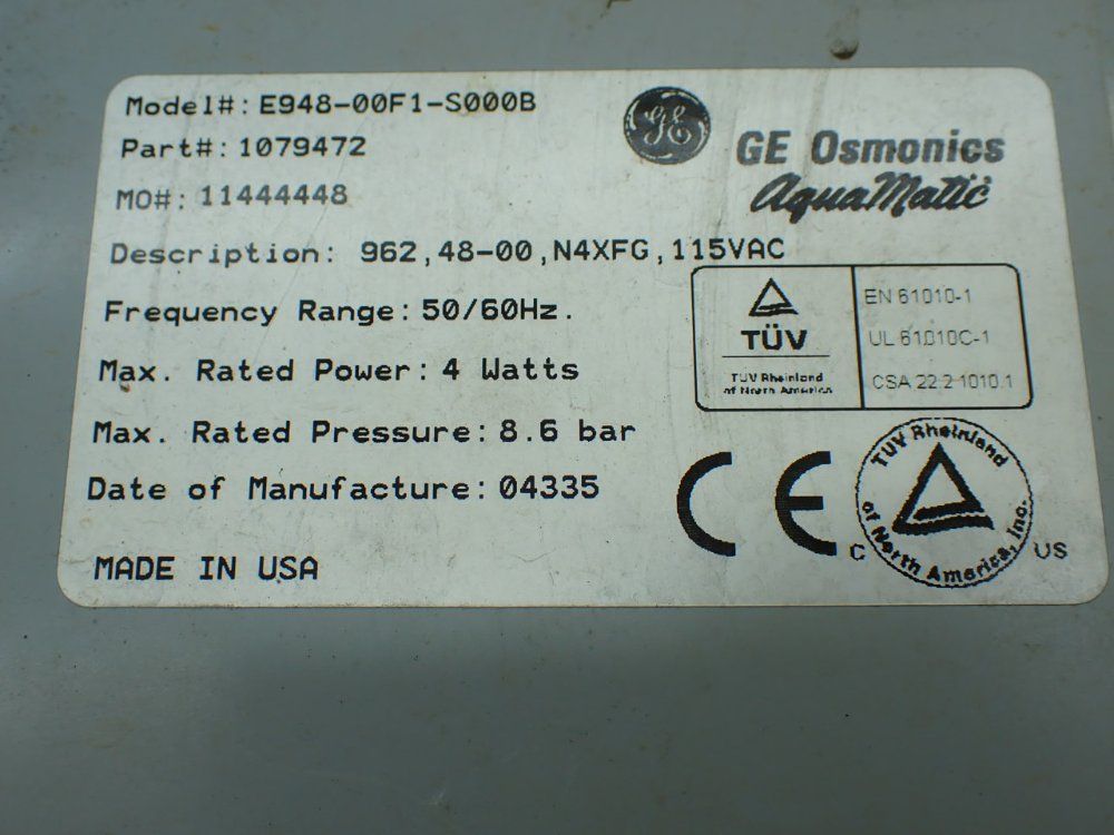 Ge Osmonics 6-port Stager Control - E948-00f1-s00b