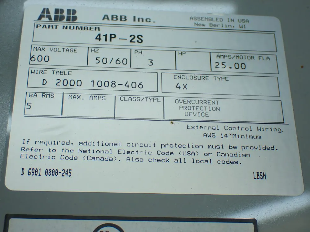 Abb Starter W/ Enclosure - 41p-2s