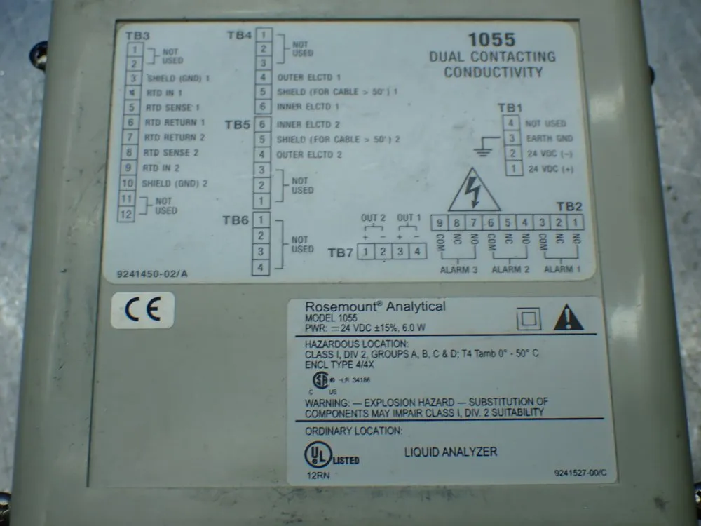 Rosemount Dual Contacting Conductivity Liquid Analyzer - 1055-02-10-20-30-68