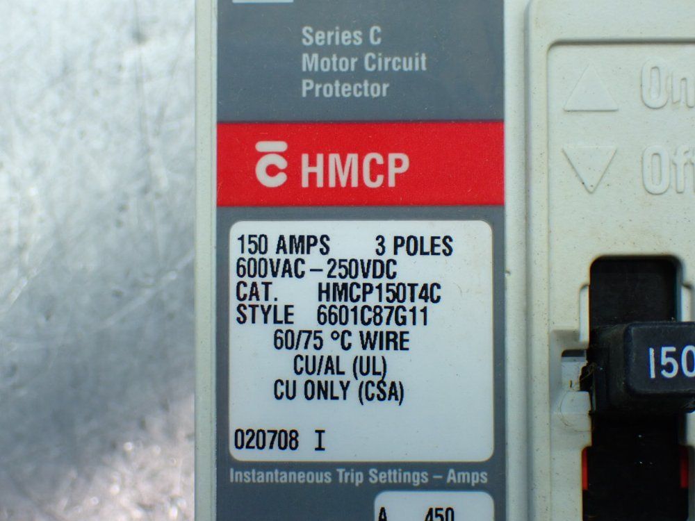 Cutler-hammer Motor Circuit Protector. - Hmcp150t4c