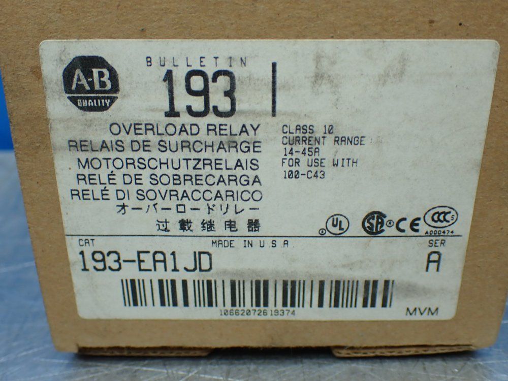 Allen-bradley Overload Relay - 193-ea1jd