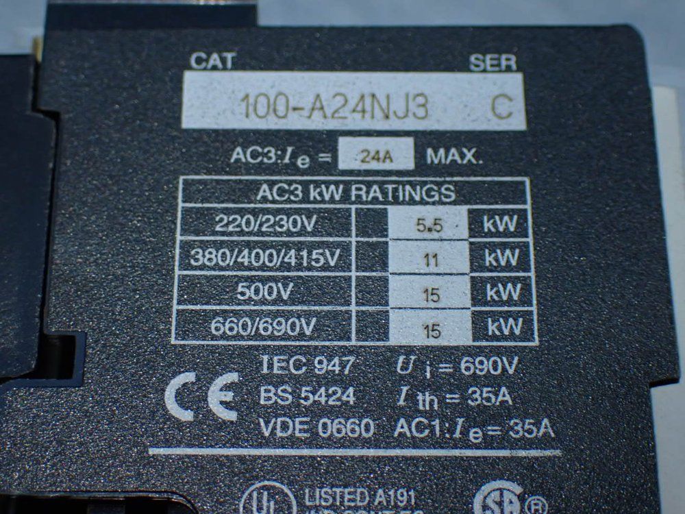 Allen-bradley Ac Contactor - 100-a24nj3