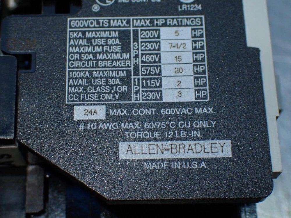 Allen-bradley Ac Contactor - 100-a24nj3