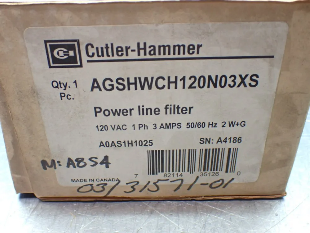 Cutler-hammer Aegis Power Line Filter. - Agshwch120n03xs