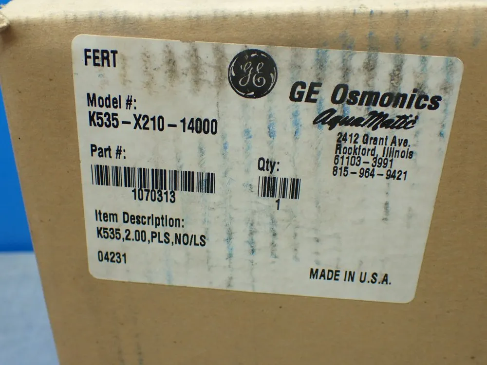Ge Osmonics Aquamatics Solenoid Valve - K535-x210-14000