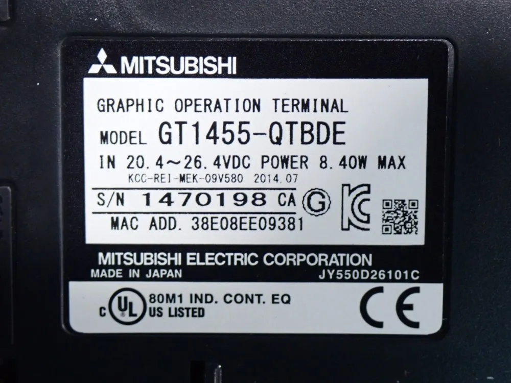 Mitsubishi Electric Got1000 Hmi Touch Interface Panel - Gt1455-qtbde