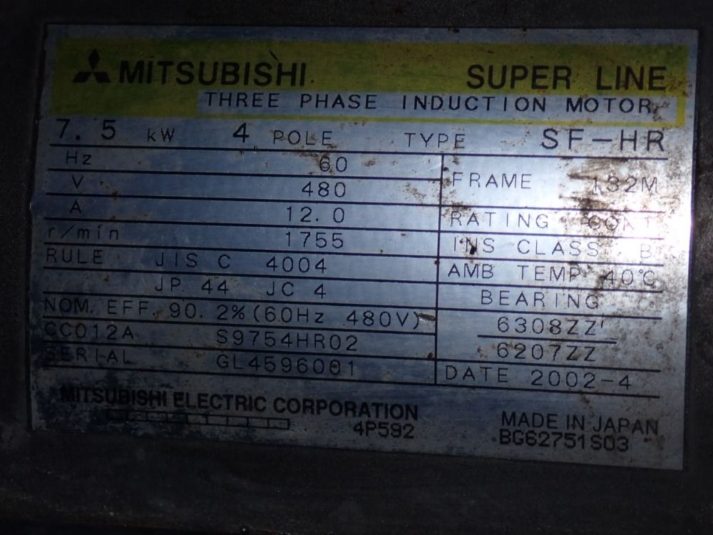 Mitsubishi 7.5 Kw Motor - Sf-hr