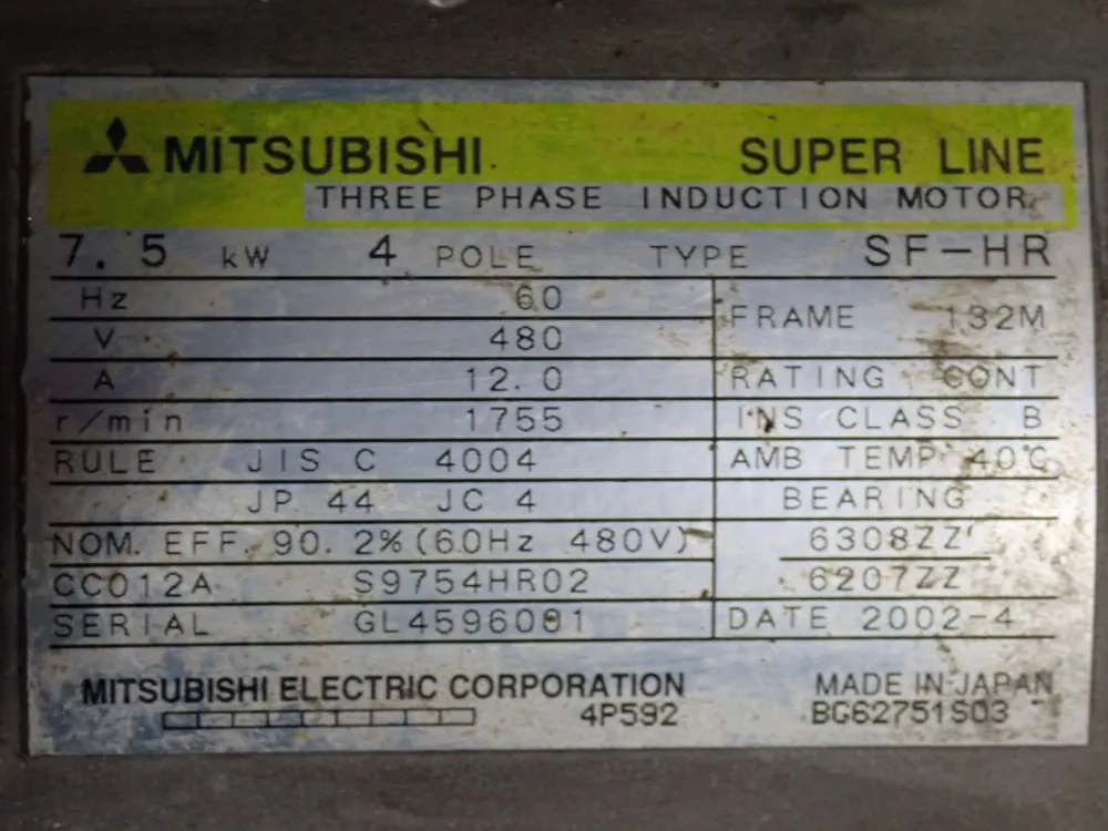 Mitsubishi 7.5 Kw Motor - Sf-hr