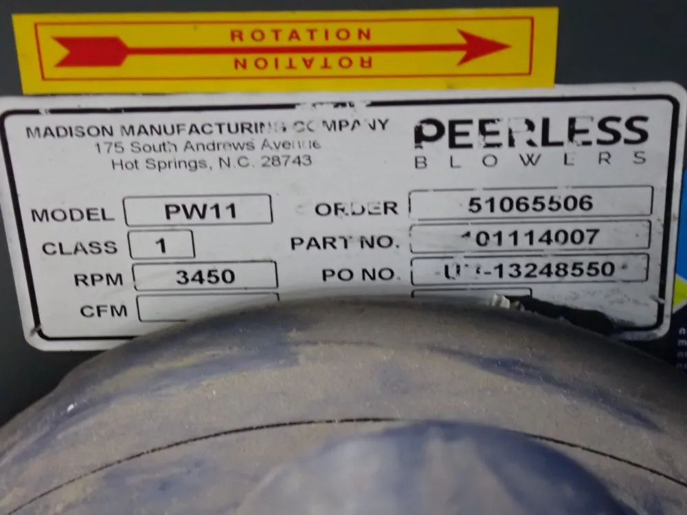 Peerless 1.5 Hp Blower - Pw11