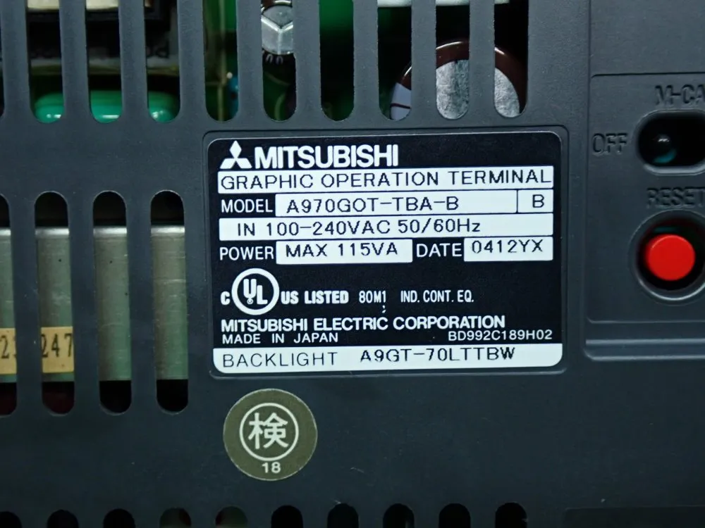 Mitsubishi Electric Operator Graphic Operation Terminal Interface - A970got-tba-b