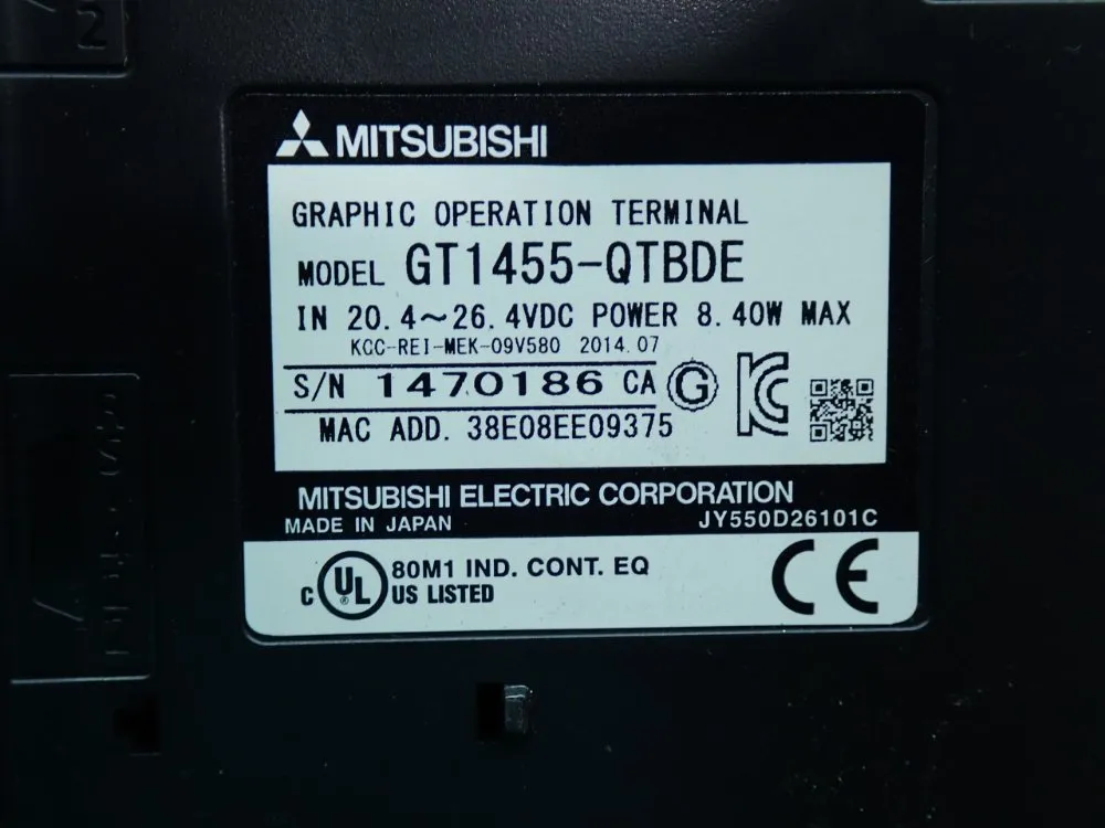 Mitsubishi Electric Got1000 Graphic Hmi Touch Panel - Gt1455-qtbde