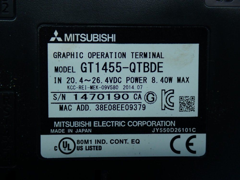Mitsubishi Electric Got1000 Graphic Hmi Touch Panel - Gt1455-qtbde