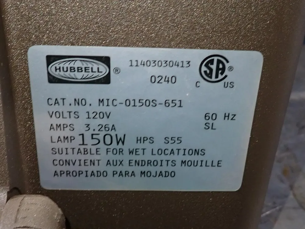 Hubbell 150 Watts Flood Light - Mic-0150s-651