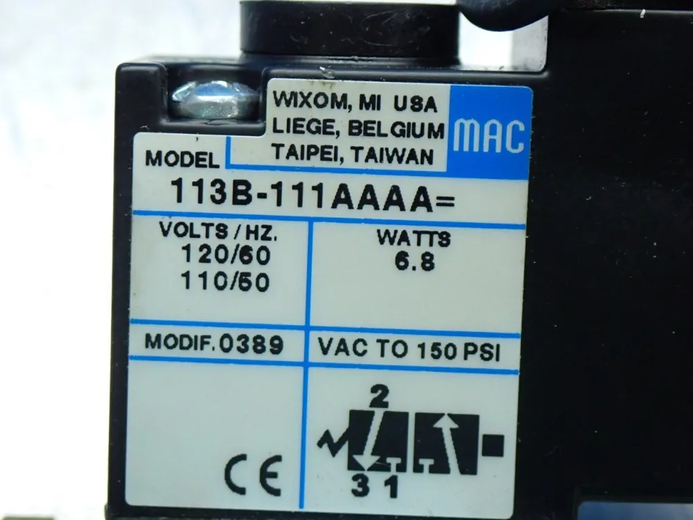 Mac 3-way 100-series Solenoid Valve - 113b-111aaaa