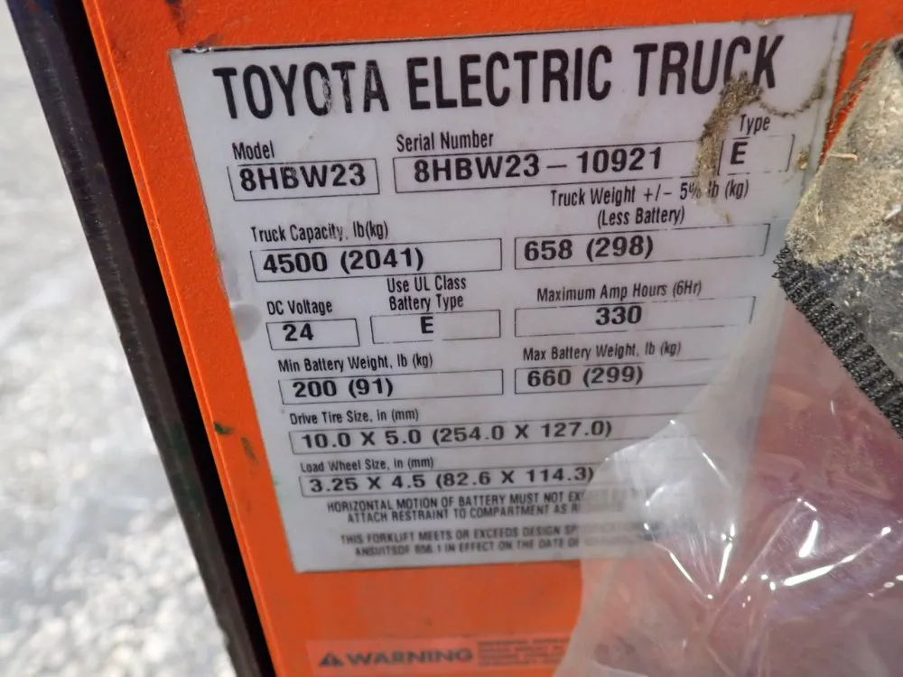 Toyota 4500 Lbs Electric Pallet Jack - 8h5w23