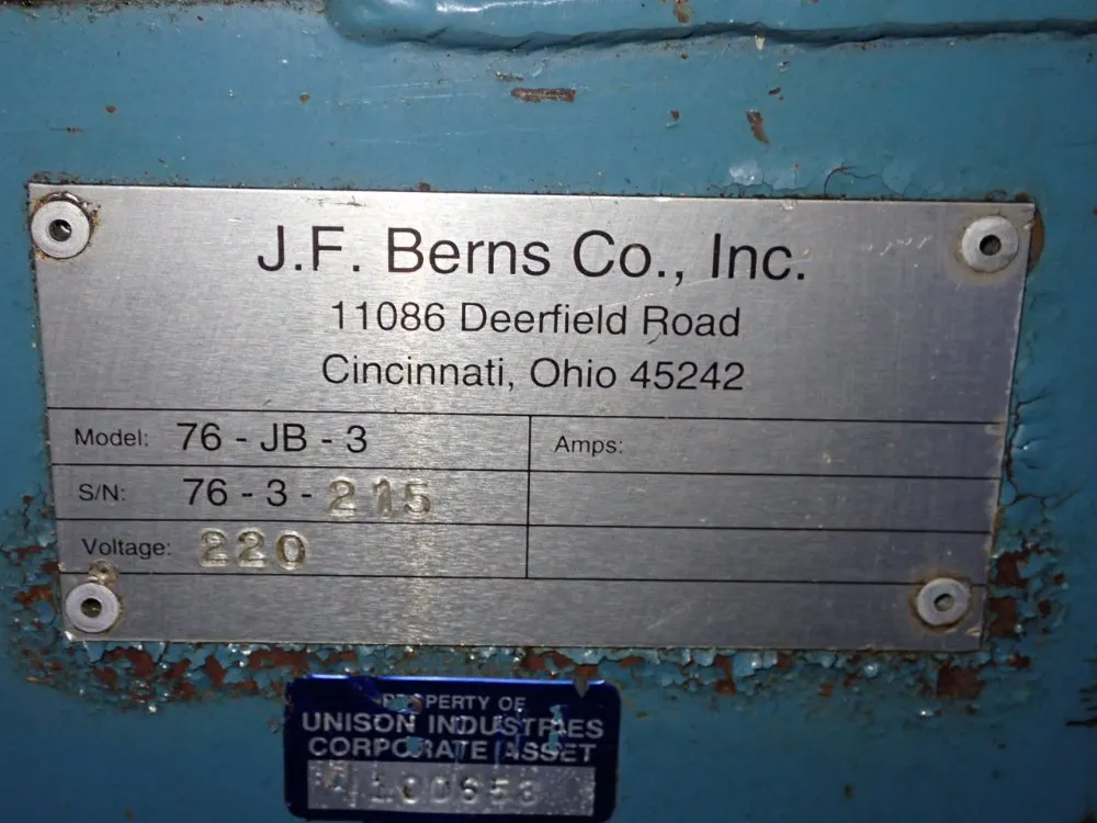 Lns/j.f. Berns Chamfering Machine - 76-jb-3