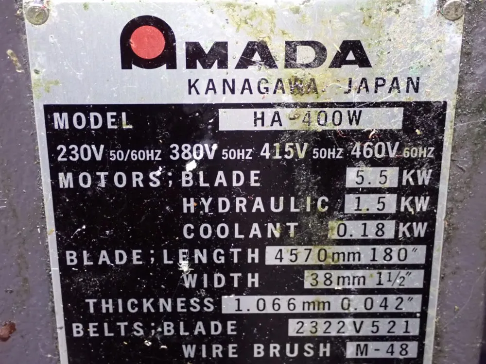 19" X 18" Horizontal Band Saw - Ha-400w