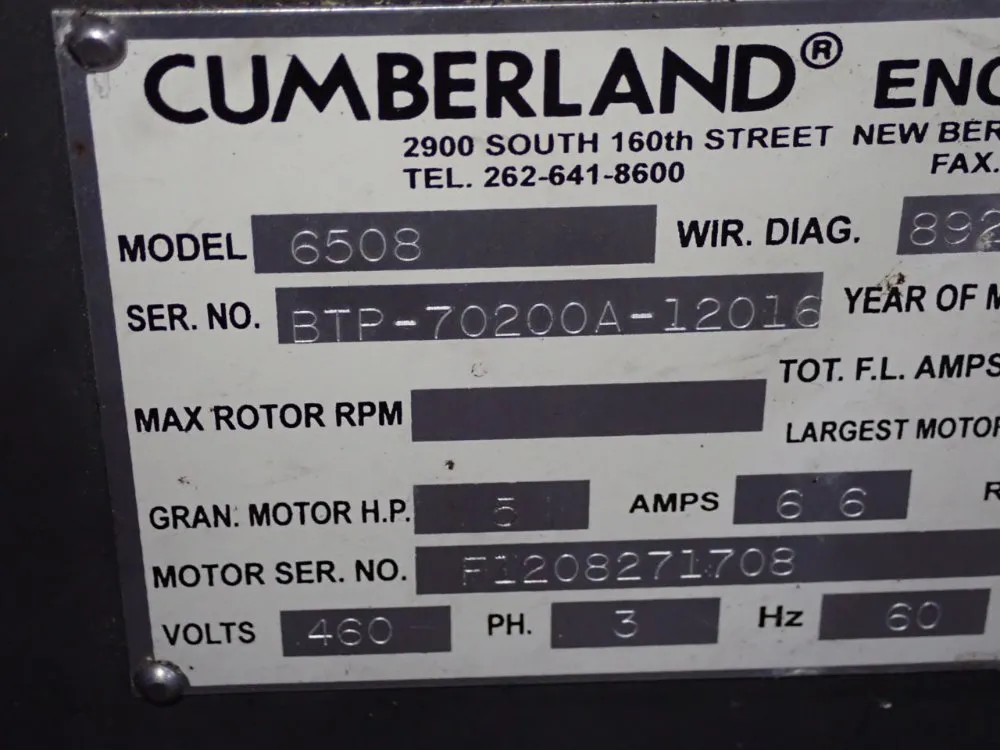 Cumberland 5 Hp Granulator - 6508