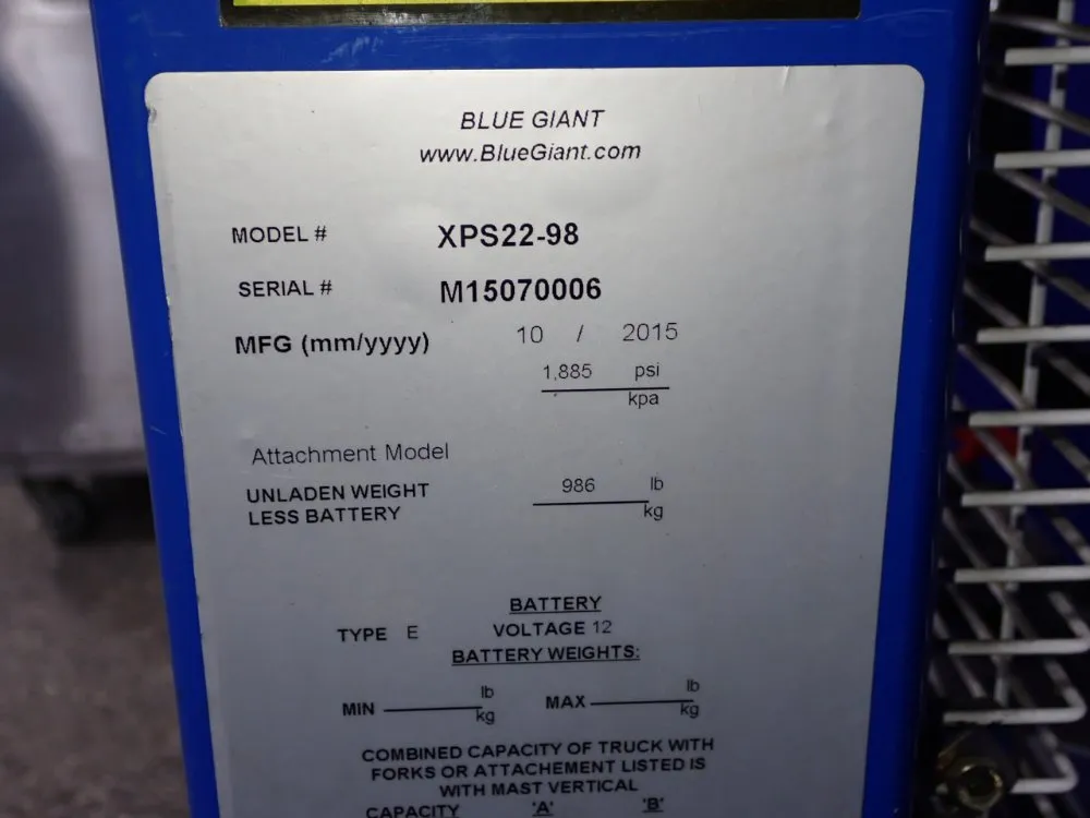 Blue Giant 2200 Lbs Electric Stacker - Xps-22