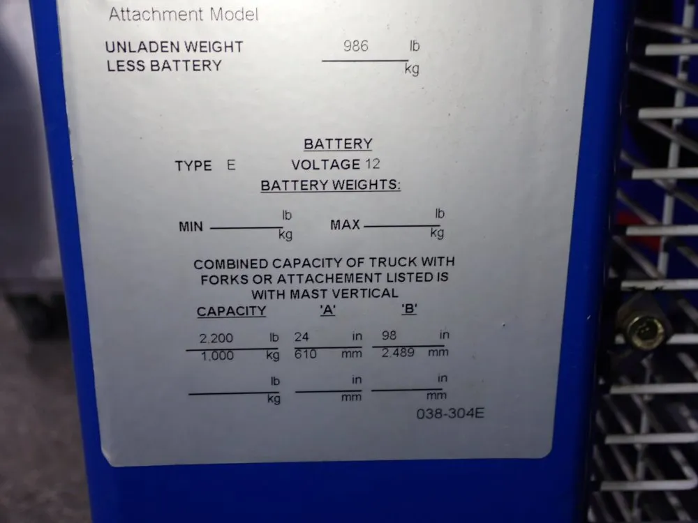 Blue Giant 2200 Lbs Electric Stacker - Xps-22