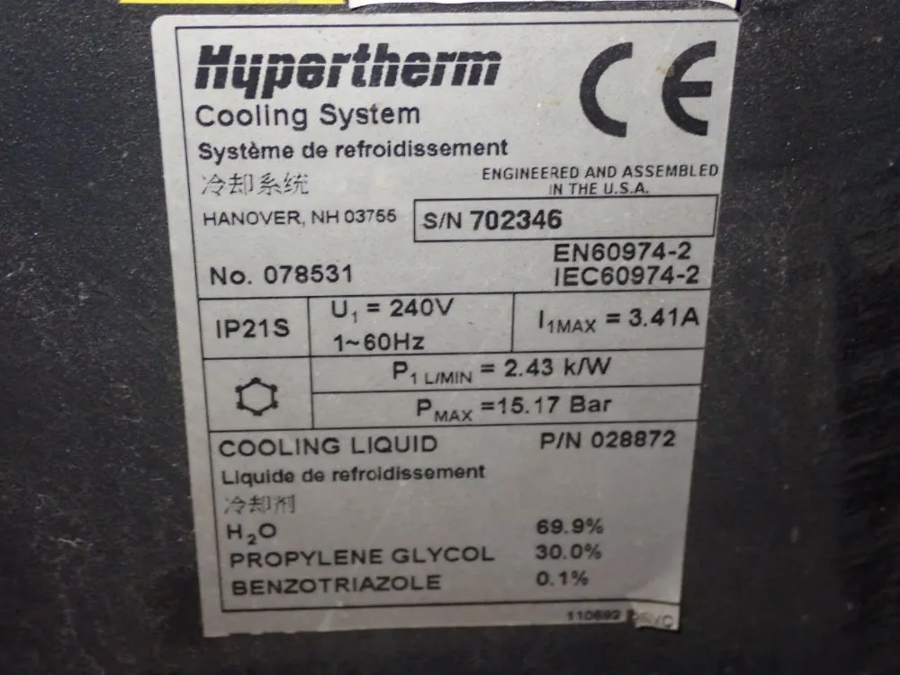 Hypertherm 400 Amp Plasma Cutting System - Hpr400xd