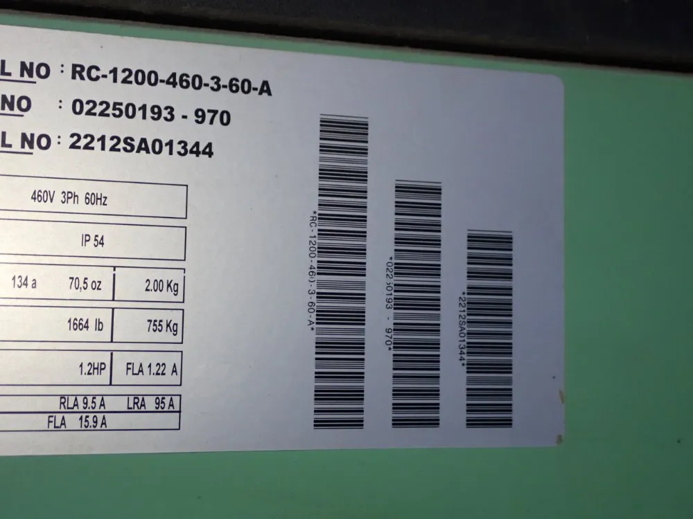 Sullair Air Dryer - Rc-1200-460-3-60-a