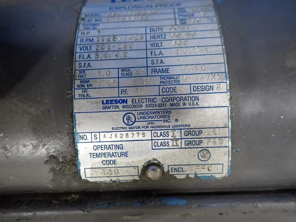 Leeson 1 Hp Electric Motor - A6t17xc226