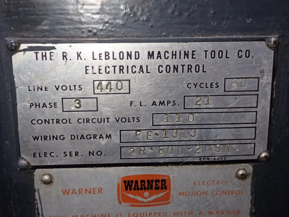 Leblond 21" X 53" Lathe - 2013 Heviduty