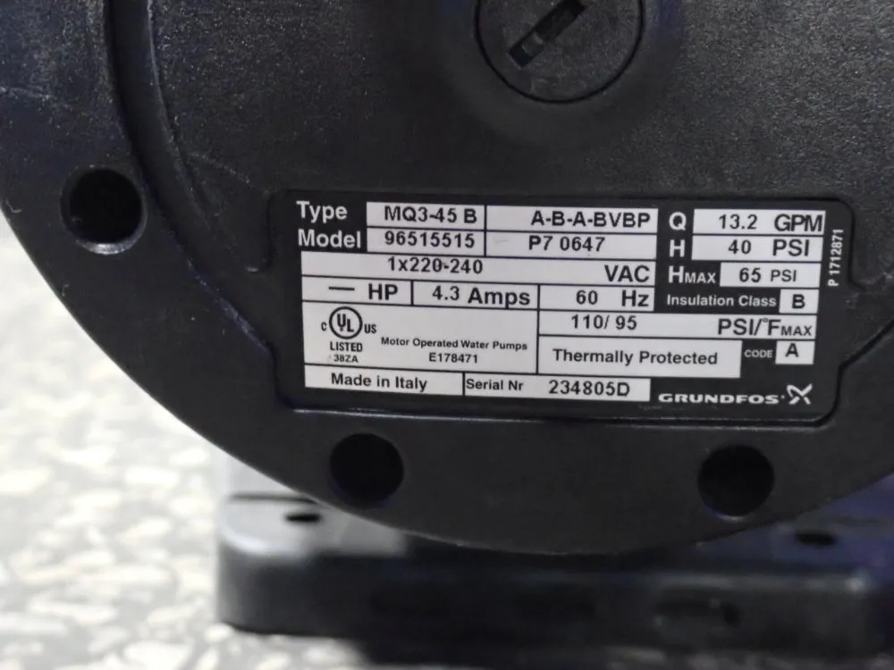 Grundfos Pressure Boosting Pump System - 96515515