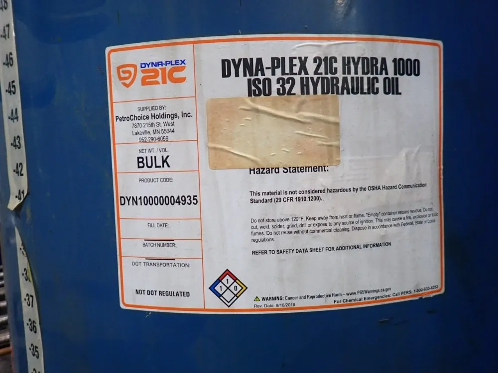 Dyna-plex 185 Gal Iso32 Hydraulic Oil Tank