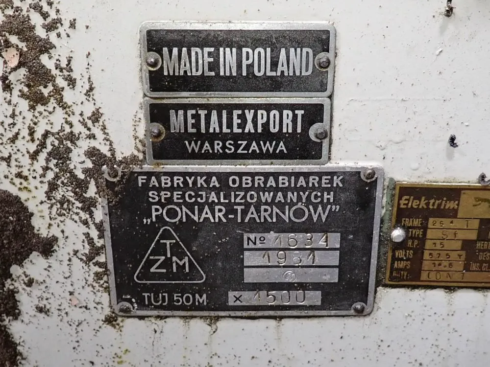 Ponar-tarnow 13"/14" X 80" Gap Bed Lathe - Tuj50mx1500