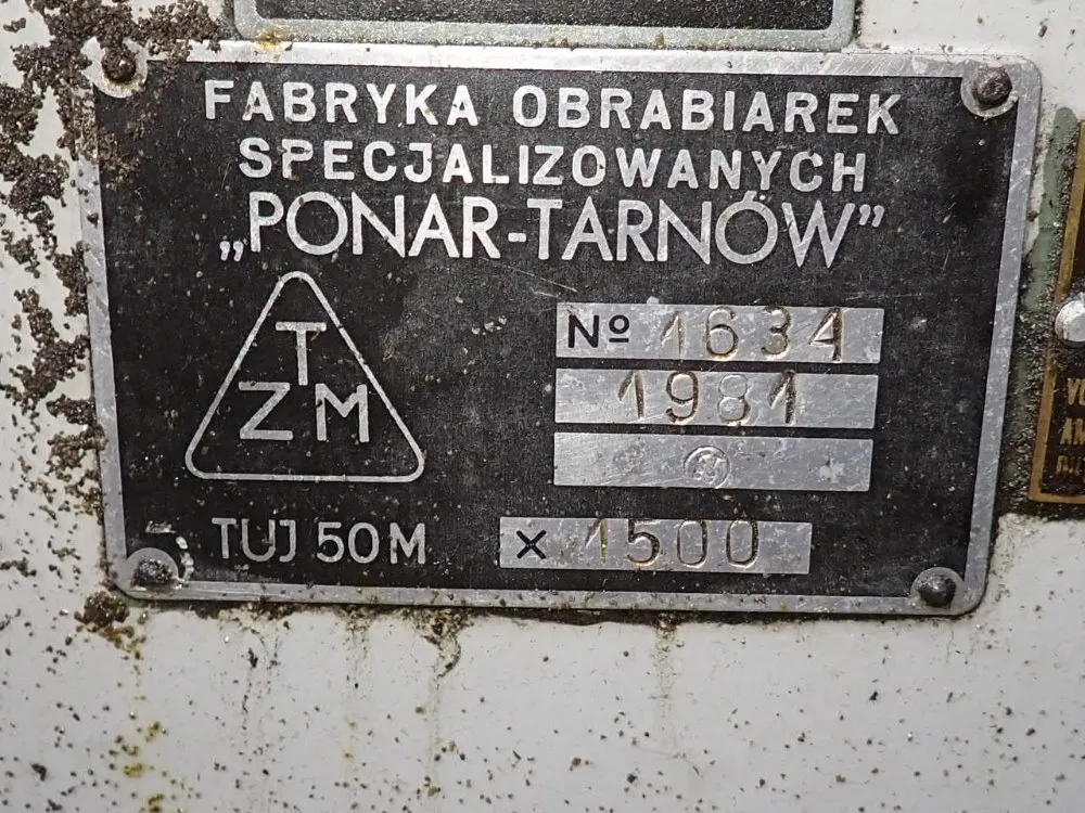 Ponar-tarnow 13"/14" X 80" Gap Bed Lathe - Tuj50mx1500