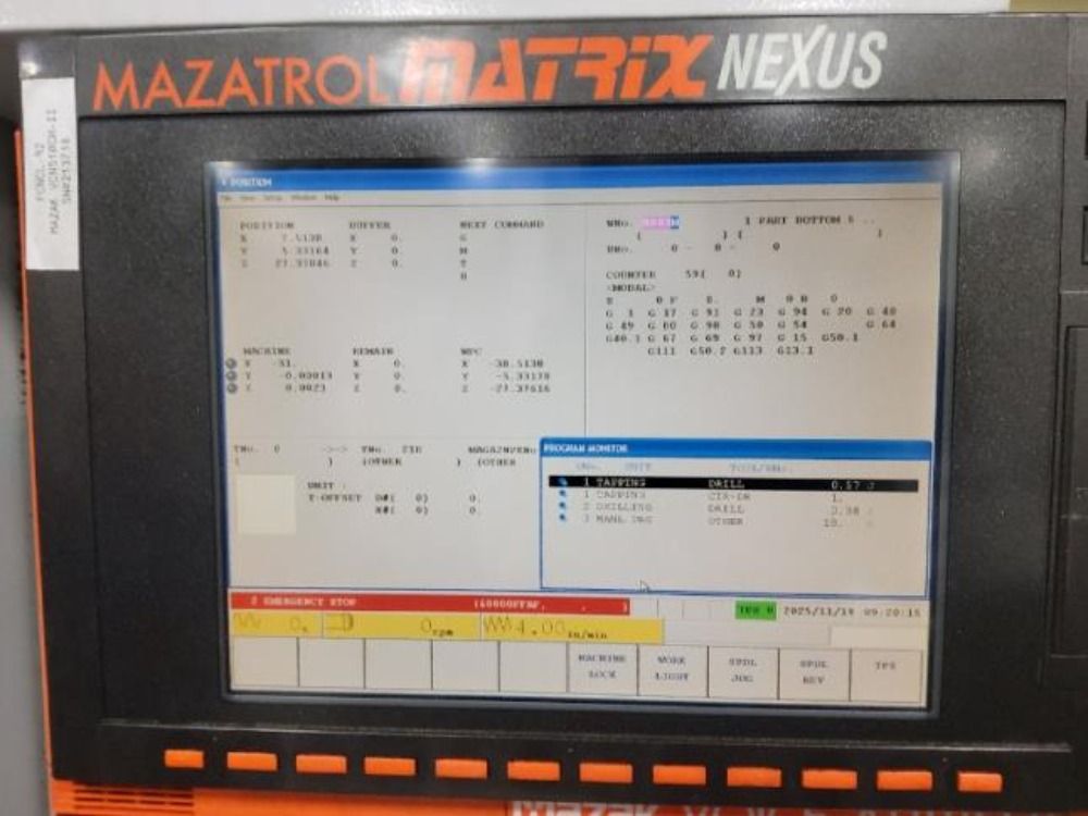 Mazak 21 1/2" X 51" Cnc Vmc - Vcn510ch-ii