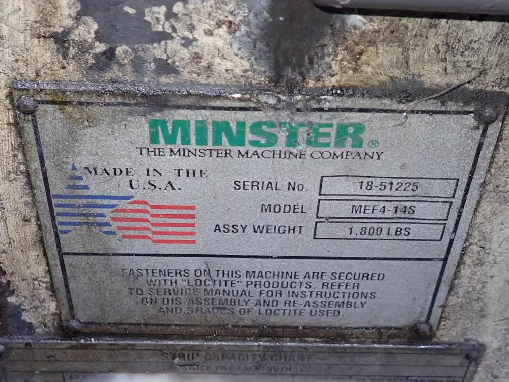 Minster 20" Servo Roll Feeder - Mef4-14s