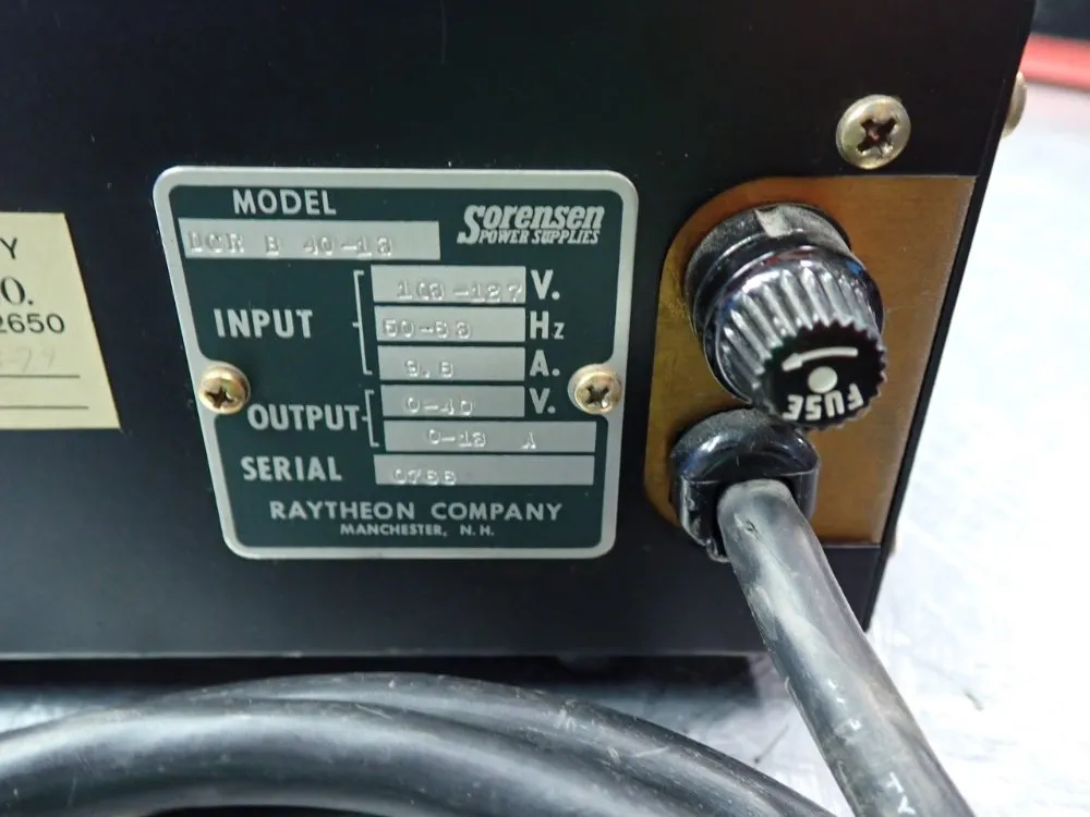 Raytheon Company Sorensen Industrial Lab Power Supply - Dcrb40-18