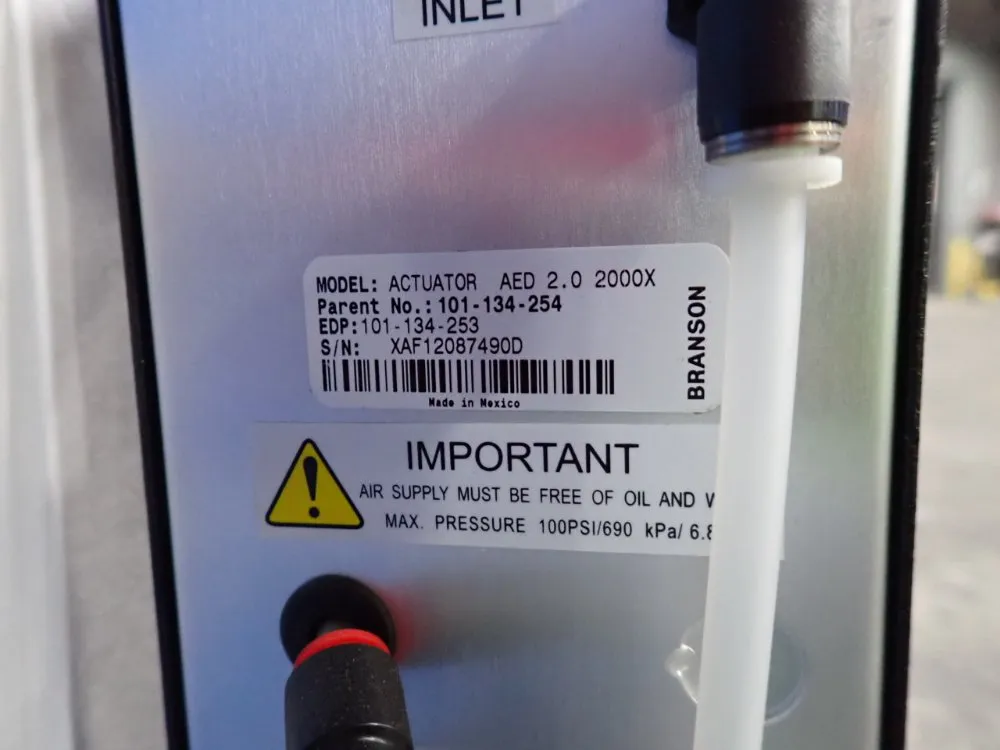 Branson Ultrasonic Welder W/ Controls - Actuator Aed 2.0 2000x