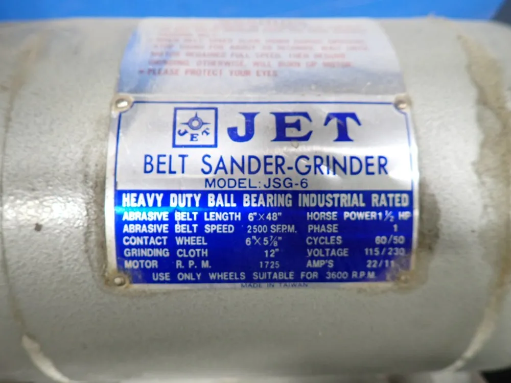 Jet 6" X 48" Pedestal Belt Sander-grinder - Jsg-6