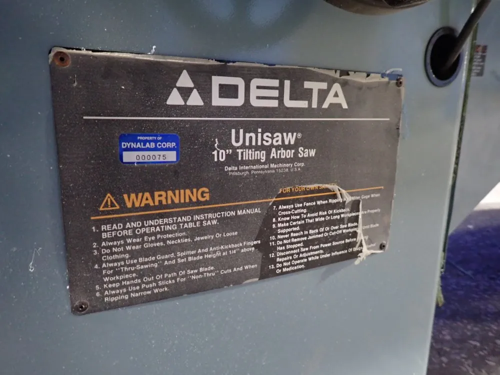 Delta Unisaw 1-" Tilting Arbor Saw
