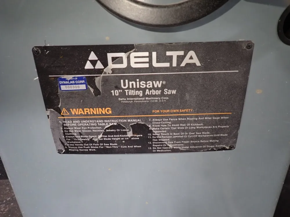 Delta 10" Tilting Arbor Saw - 34-806