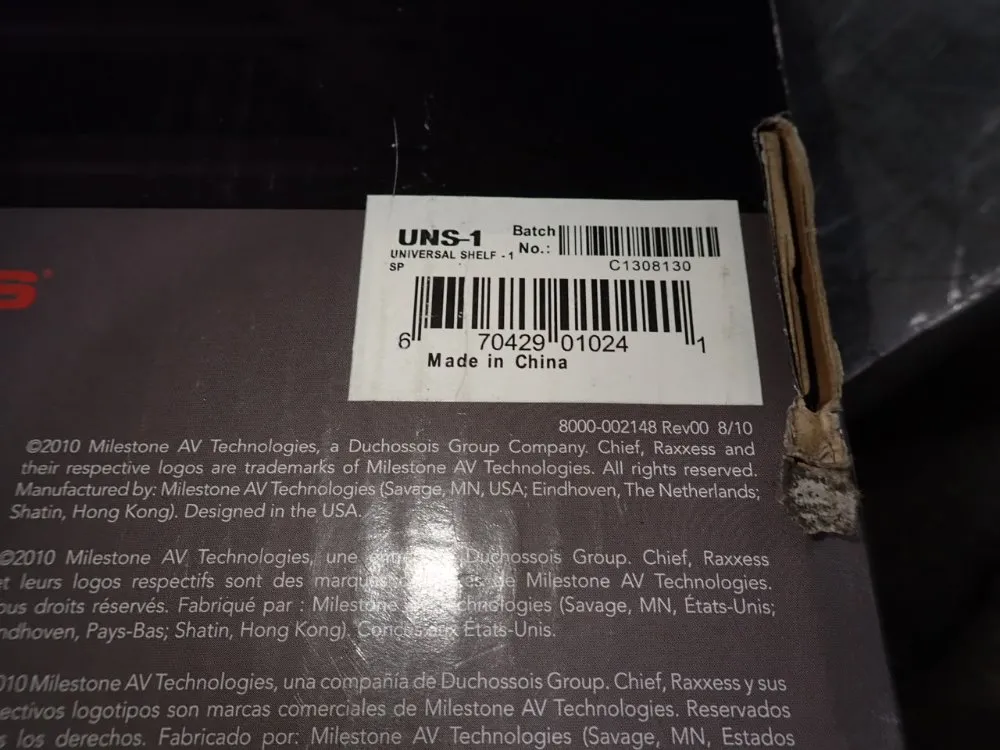 Chief 17 1/2" X 10" Universal Rack Shelf - Uns-1