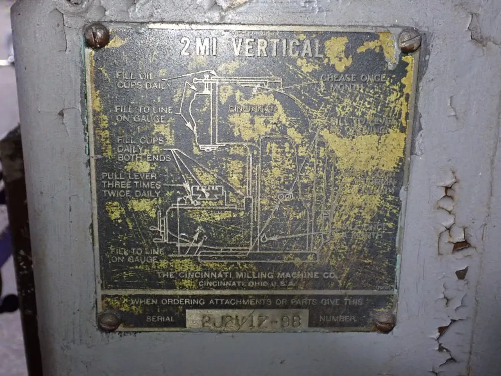 Cincinnati 10" X 52 1/2" Vertical Mill - 2mi