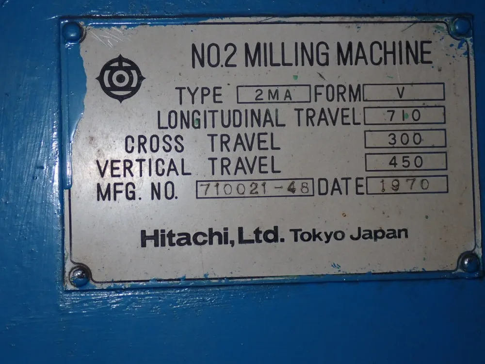 Hitachi 53" X 12" Horizontal Mill - No. 2 / 2ma