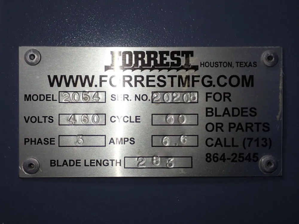 Forrest 52" Vertical Band Saw - 2054