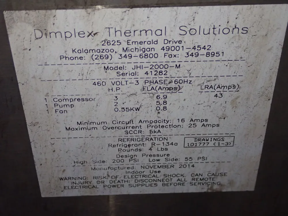 Dimplex Thermal Solutions Chiller - Jhi-2000-m