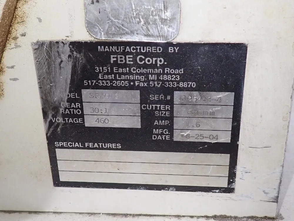 Fbe Corp 0.75 Kw Granulator - Sr-1013