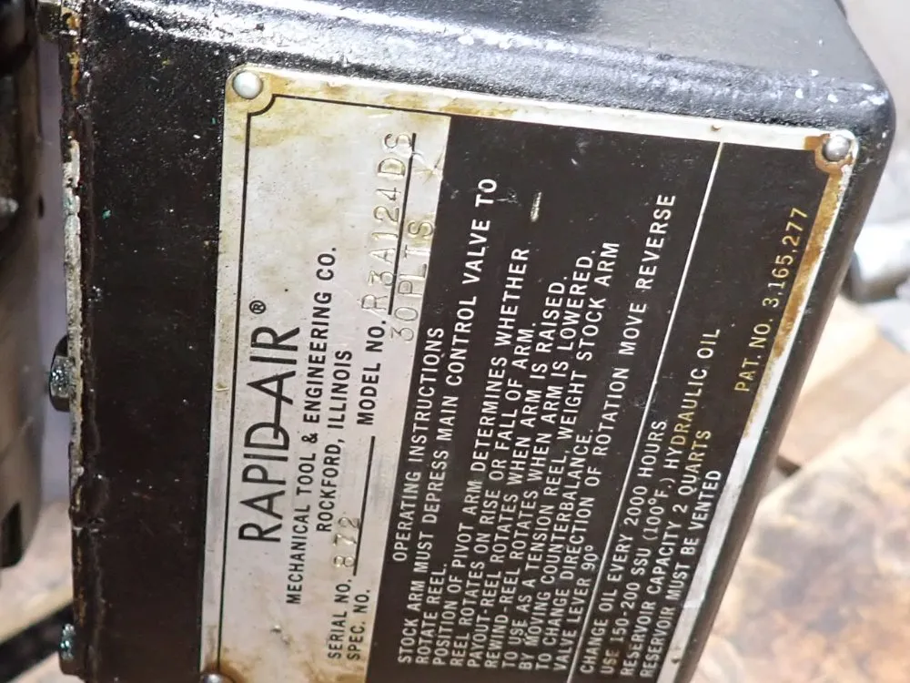 Rapid Air Mechanical Tool & Engineering Co Stock Reel - R3a124ds30plts