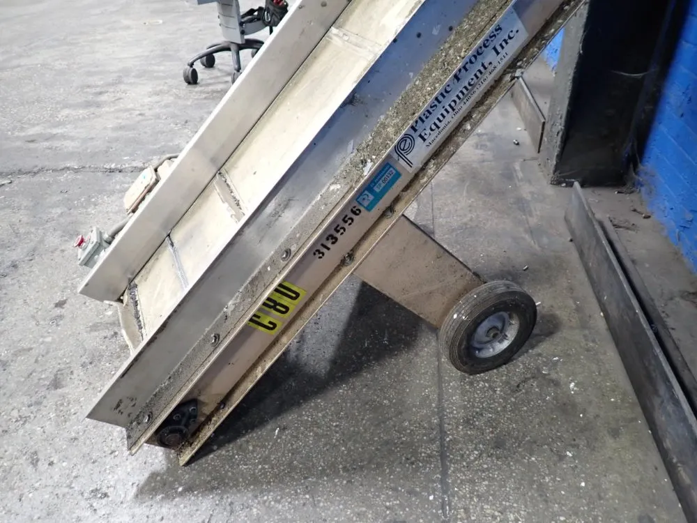 Plastic Process Equip. 18" X 50" Portable Conveyor Belt System - Icb-1806