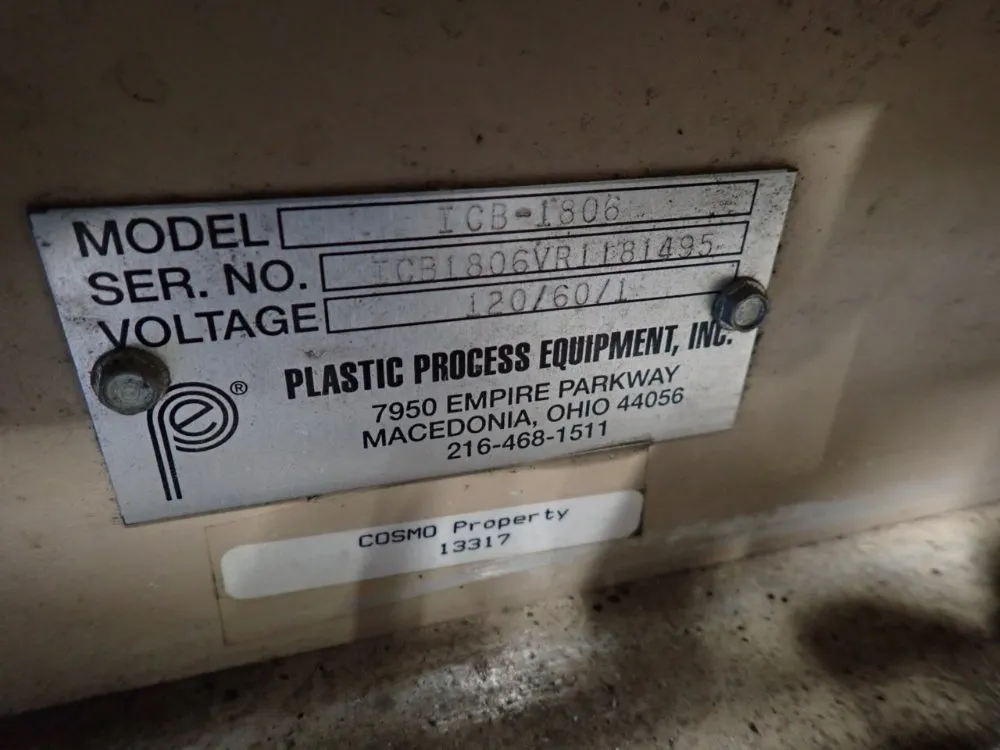 Plastic Process Equip. 18" X 50" Portable Conveyor Belt System - Icb-1806