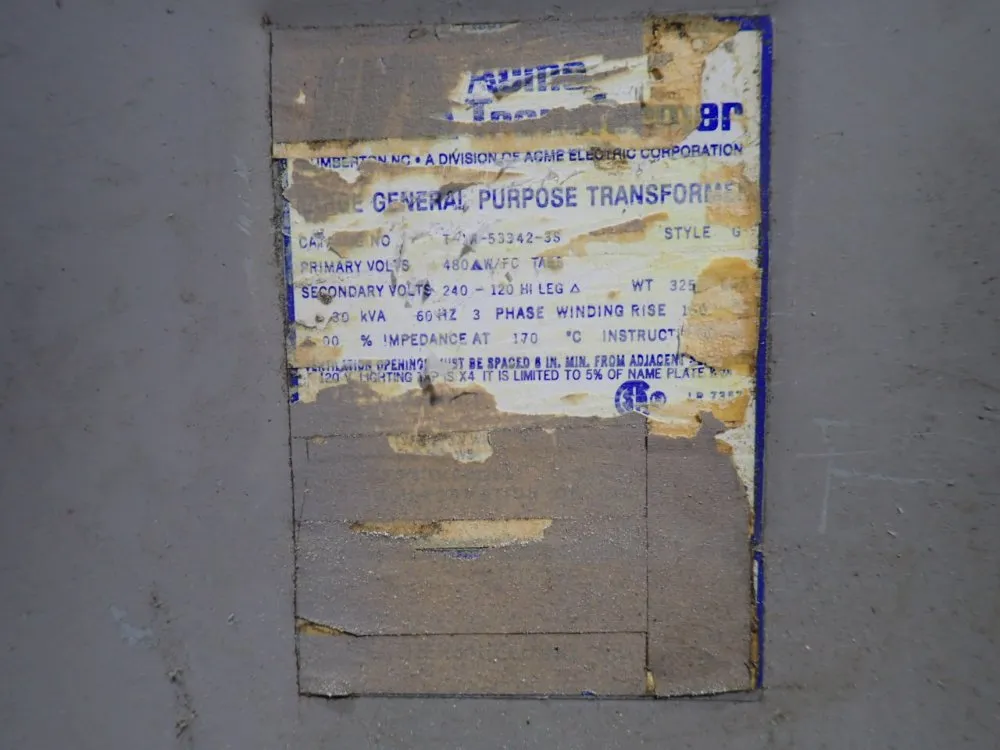 Acme Transformer 30 Kva Transformer